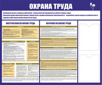 С160 Стенд охрана труда (1200х1000 мм, пластик ПВХ 3мм, алюминиевый багет золотого цвета) - Стенды - Стенды по охране труда - ohrana.inoy.org